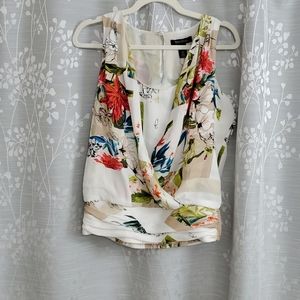 WHBM Faux wrap top